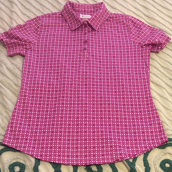 Greg Norman Collection Pink Patterned Women's Top. Size SP - Picture 4 of 6